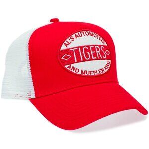Magnum PI Al's Automotive Tigers Hat Embroidered Patch Cap Cosplay Red